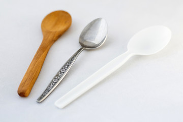 Tree spoons of different material