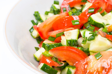 salad with fresh tomatoes and cucumbers