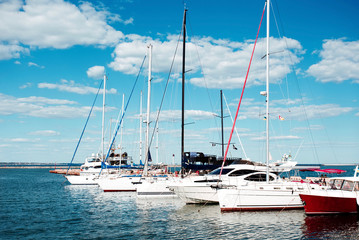 Yacht club on a summer sunny day