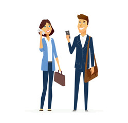 Business man and woman - modern flat design people characters composition.