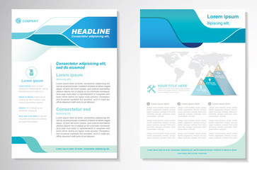 Vector Brochure Flyer design Layout template, size A4, Front page and back page, infographics. Easy to use and edit.