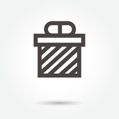 Gift box icon vector on white background