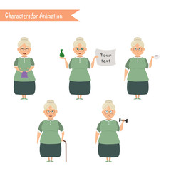 Funny Grandmother housewife cartoon.