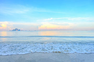 tropical beach with sunset