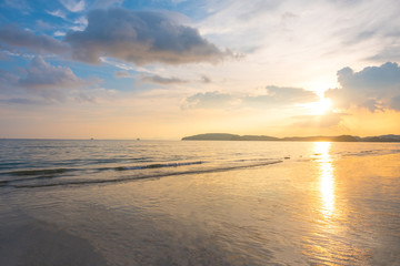 Beach with Sunset at Krabi, Thailand