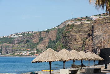 Vew of the coastline in Ribeira Brava on Madeira Island. Portugal