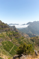 Fototapeta na wymiar View the pass Boca da Encumeada in Madeira. Portugal