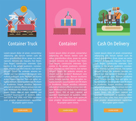 Cargo and Delivery Vertical Banner Concept
