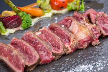 Grilled striploin steak