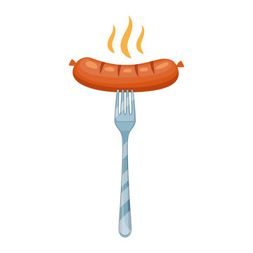 Sausage on a fork icon