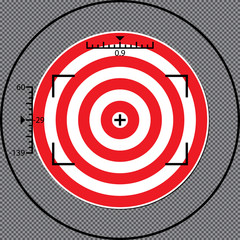 Target icon, sight sniper symbol isolated on white background, Crosshair and aim vector illustration.