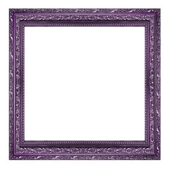 purple vintage picture and photo frame isolated on white background