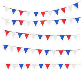 Fototapeta premium red blue white flag decorated on white background