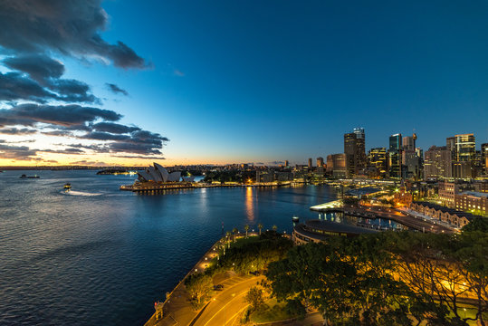 Sydney Circular Quay And CBD Night View
