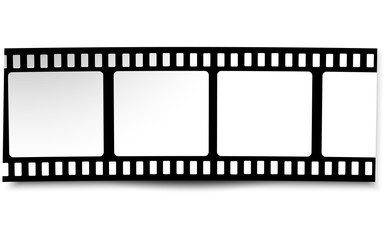 Film, movie, photo, filmstrip on white in black and white colors