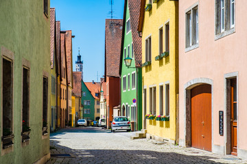 Rothenburg ob der Tauber, romantic city in Bavaria, Germany.