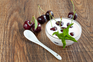 Yogurt with cherries