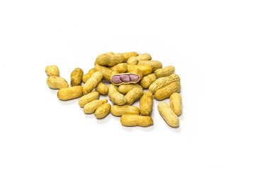Boiled peanut - isolated on white background 
