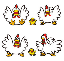 ニワトリのキャラクター、チキン、ヒヨコ