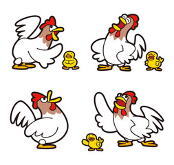 ニワトリのキャラクター、チキン、ヒヨコ