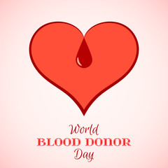 Red Heart with Blood Drop over white