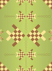 seamless plaid bamboo fish pattern