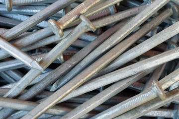 Nails close up, construction background