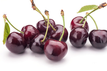 Cherries isolated on white