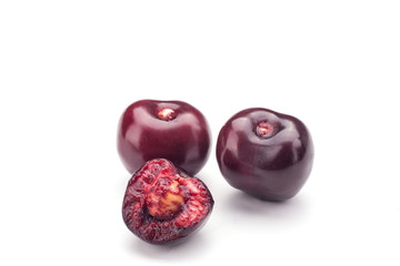 Cherries isolated on white