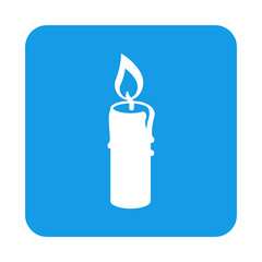 Icono plano vela en cuadrado azul