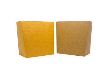 collection of various carton  package container for french fries food products on white background