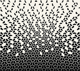 geometric halftone gradient pentagon seamless vector pattern