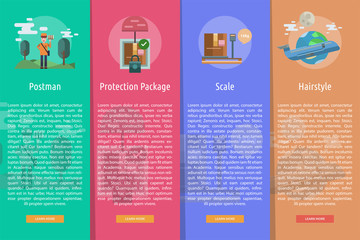 Cargo and Delivery Vertical Banner Concept