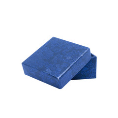 Blue box isolated on a white background. Top view