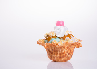 ice cream scoop or mixed ice cream scoops ice cream on background.
