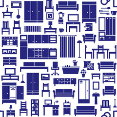 Furniture and home equipment related vector seamless pattern 1