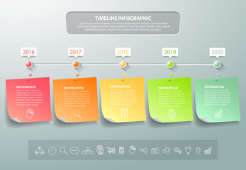 Design infographic template 5 options. can be used for workflow layout, diagram, number options, timeline and steps