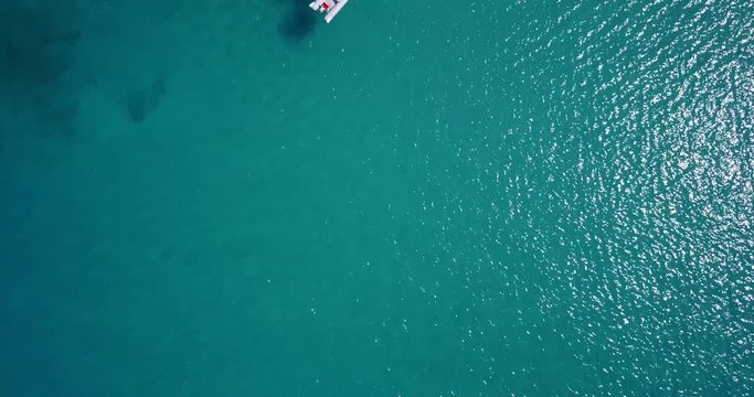 White yacht berthed on Adriatic Sea, Italy