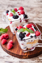 yogurt with muesli and berries