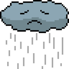 Obraz premium vector pixel art cloud sad