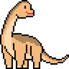 Obraz premium vector pixel art brachiosaurus
