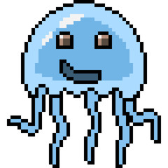 Fototapeta premium vector pixel art jellyfish