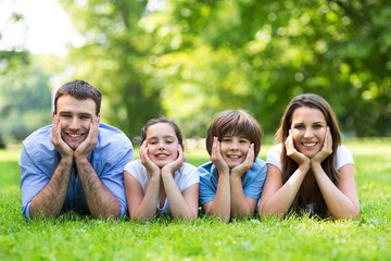 Happy family outdoors
