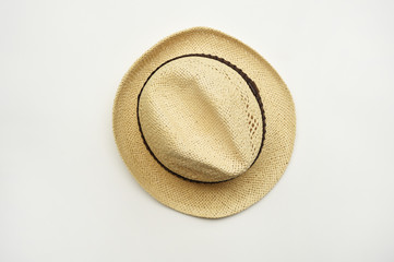 Summer straw hat isolated on white background