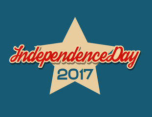 USA independence day banner with star