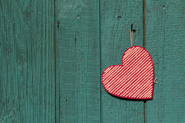 Valentine's day  heart on blue wooden background