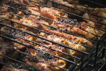 meat barbecue fire