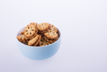 cookie biscuits with filling on background