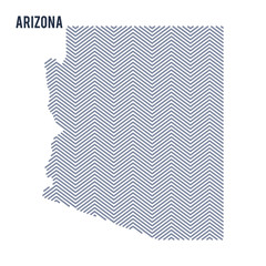 Vector abstract hatched map of State of Arizona isolated on a white background.