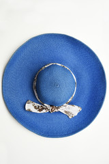 Summer straw hat isolated on white background